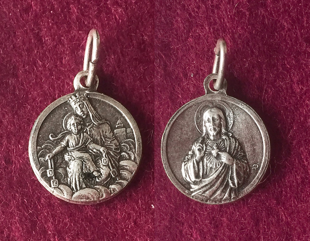 Vintage French Virgin Mary Religious Medal Catholic AP PENIN Signed ...