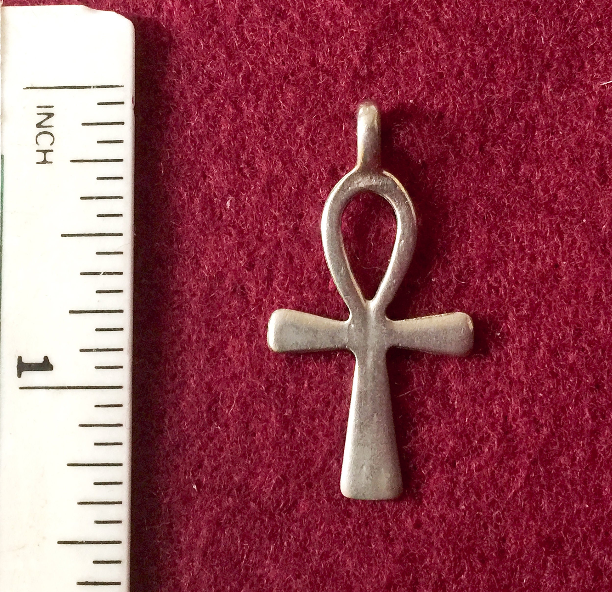 Pendentif Ankh égyptien En Argent - Ancien - Poinçon 5 - 38 Mm - Symbole Religieux