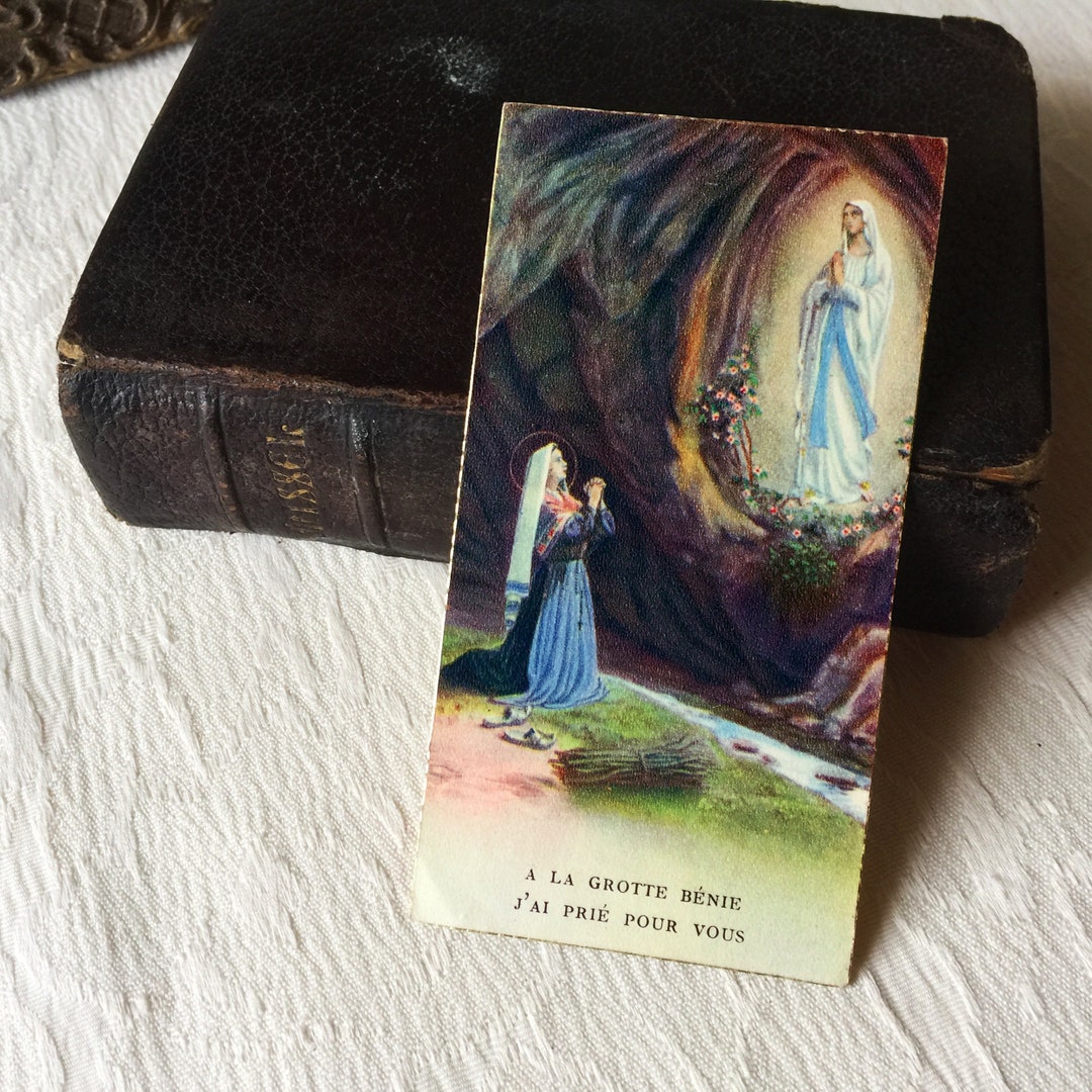 Vintage French Virgin Mary Religious Card Lourdes, Catholic Antique ...