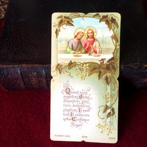 Image pieuse Jésus ancien français catholique, carte religieuse Jésus communion 1907, carte missel collection cadeau, citation de Bossuet