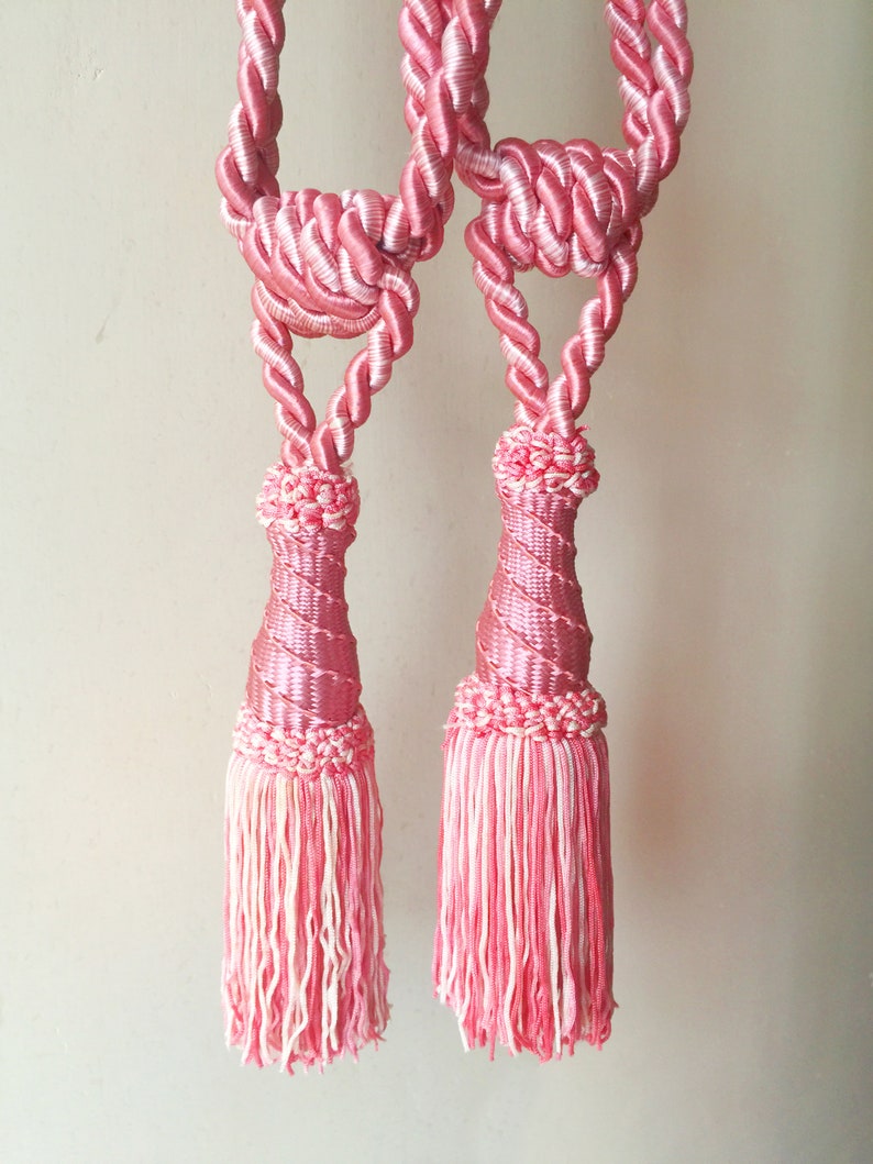 1 PAIRE D/'EMBRASSES POMPON GLAND PASSEMENTERIE 70 CM-BIG TASSEL TIEBACK FRENCH