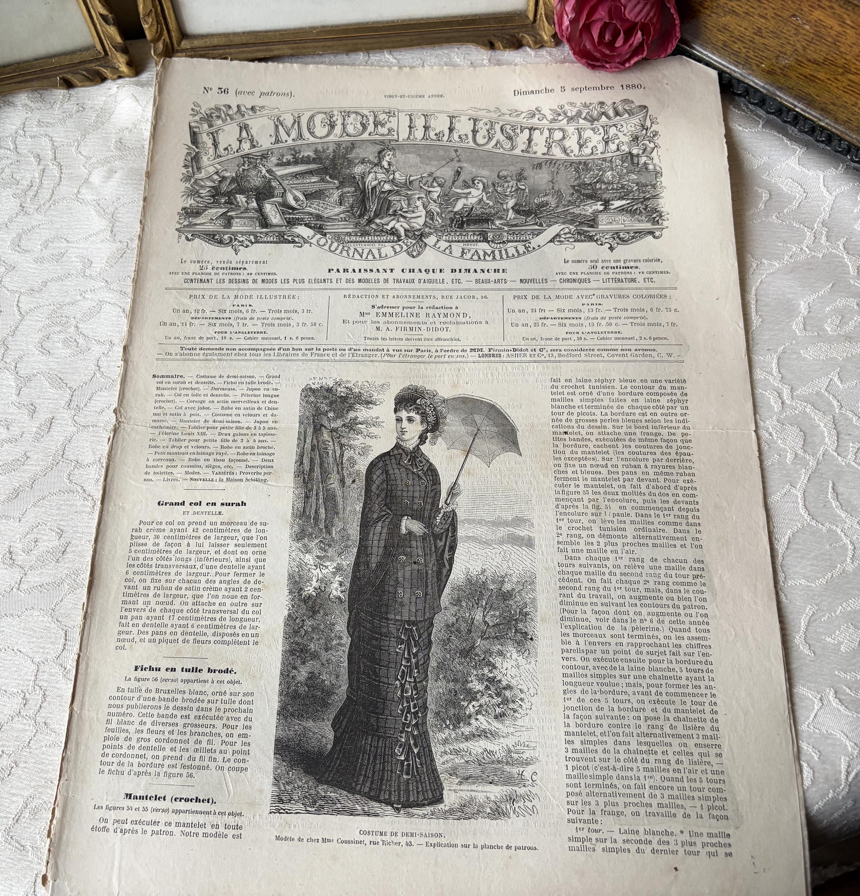 Revue Ancienne LA MODE ILLUSTRÉE N°36 - 5 Septembre 1880 - Collection Vintage - Occasion