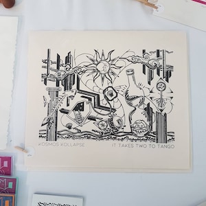 Screenprinted edition of 250 g Fabriano art paper. Signed limited edition 17 copies