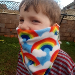 Regenbogen Wolken Himmel Halswärmer Fleece Gaiter/Cowl/Snood für Kleinkind/Kind