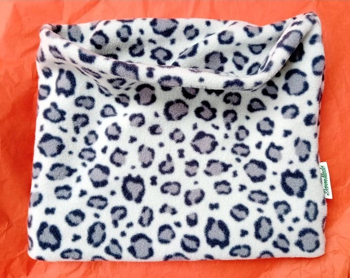 Neck Warmer Cheetah Snow Leopard Print Fleece Gaiter/Snood for All Ages