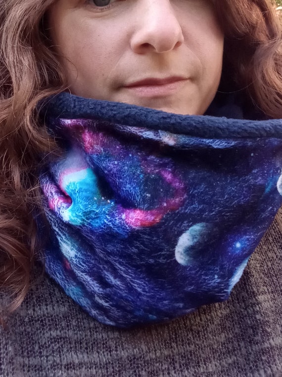 Space/planets Neck Warmer Fleece Gaiter/cowl/snood for Toddler