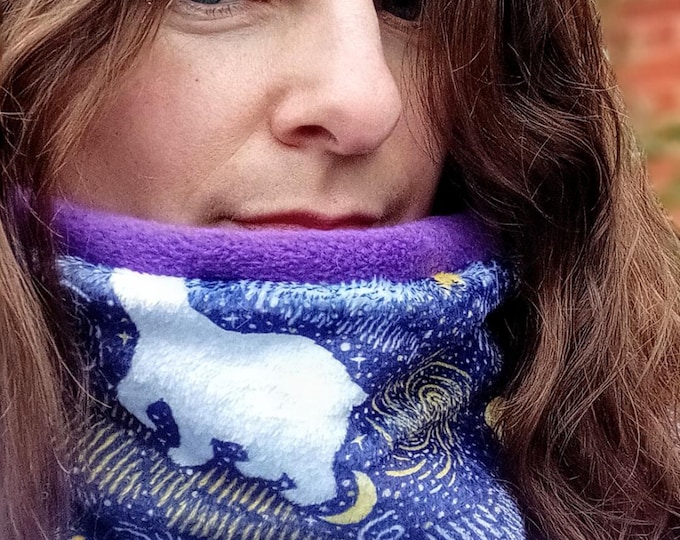 Polar Bear Dreams Neck Warmer Fleece Gaiter/Snood for All Ages