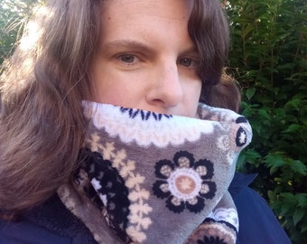 Luxury Neck Warmer Mandala Reversible Super Soft Fleece Gaiter/Cowl/Snood for Teenager/Adult
