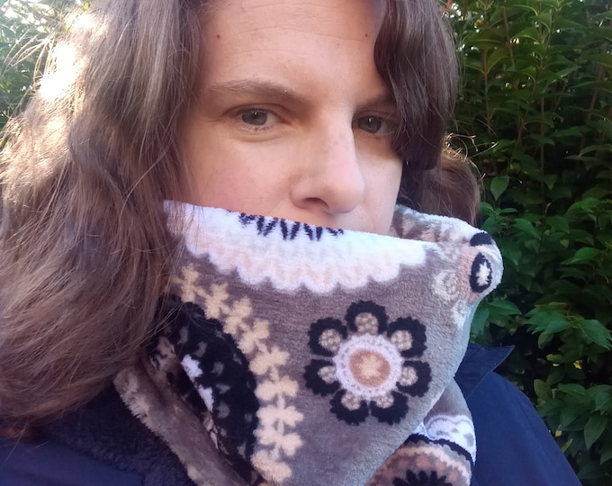 Luxury Neck Warmer Mandala Reversible Super Soft Fleece Gaiter/Cowl/Snood for Teenager/Adult