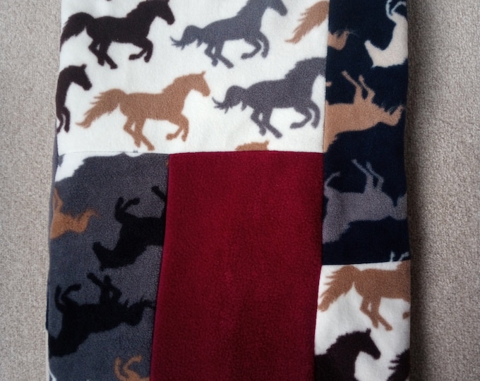 Blanket Wild Horses Patchwork Fleece Eco
