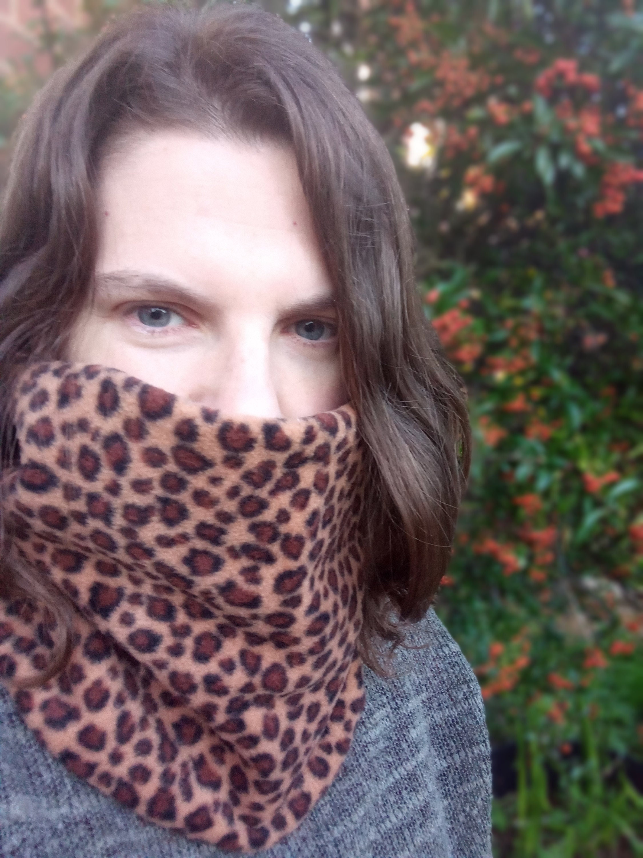 Leopard Print (2) Fleece Neck Warmer Heat Trapping Sun-Proof