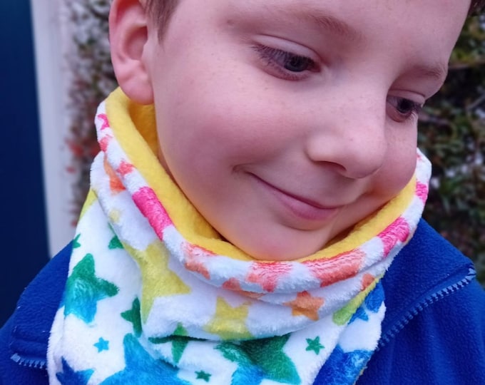 Colourful Stars Neck Warmer Fleece Gaiter/Snood for All Ages