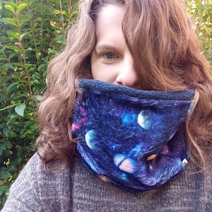 Space/Planets Halswärmer Fleece Gaiter/Cowl/Snood für Kleinkind, Kind und Erwachsene
