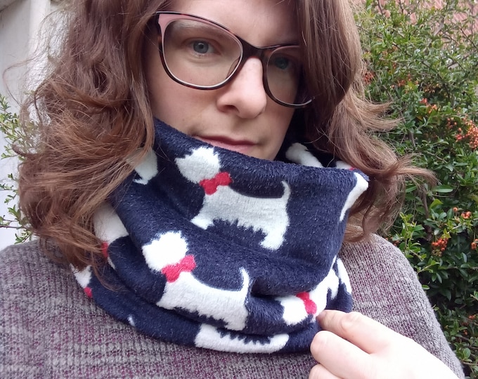 Scotty Dog Fleece Neck Warmer, Child and Adult Snood