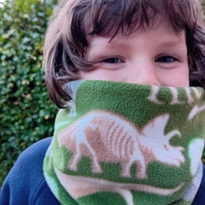 Dinosaurier Fleece Gaiter/Cowl/Snood für Kleinkinder, Kinder und Erwachsene