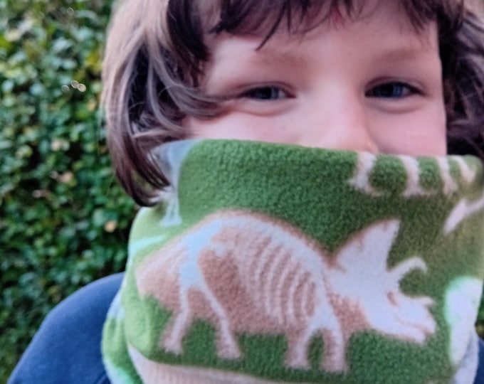Dinosaur Neck Warmer Fleece Gaiter/Snood for All Ages