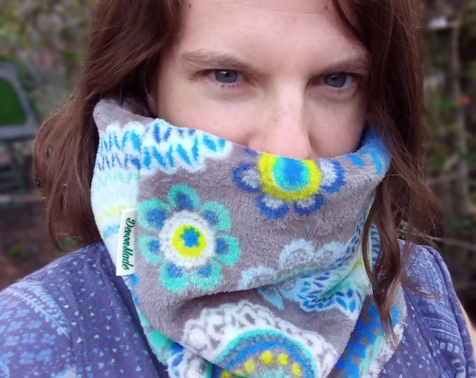Luxury Neck Warmer Mandala Reversible Super Soft Fleece Gaiter/Cowl/Snood for Teenager/Adult