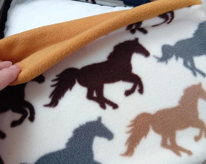 Wild Horses White Neck Warmer Fleece Gaiter/Snood for ALL AGES