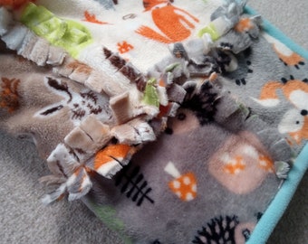 Woodland Patchwork Fleecy Baby Blanket