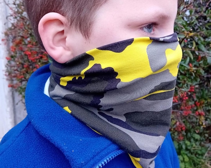 All Ages Neck Warmer Snood Gaiter - CAMOUFLAGE Patterns Various Colours