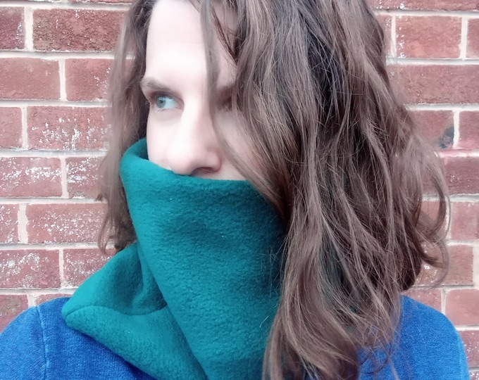 Neck Warmer Various Greens Teal Bottle Khaki Lime Fleece - Eco Option - Snood for All Ages