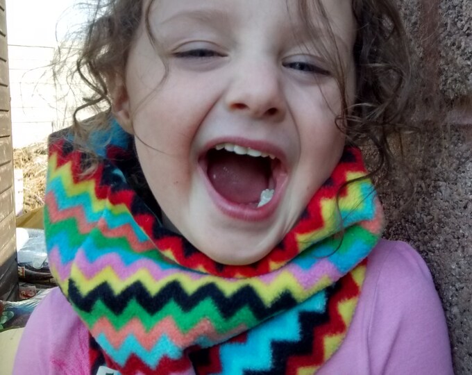 Neck Warmer Zigzag Chevron Fleece Gaiter/Cowl/Snood for Toddler/Child/Adult/Teen