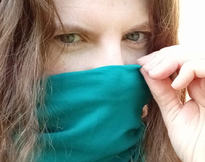 Lightweight Neck Warmer Snood - Plain Colours Cotton Jersey Gaiter - Organic Option