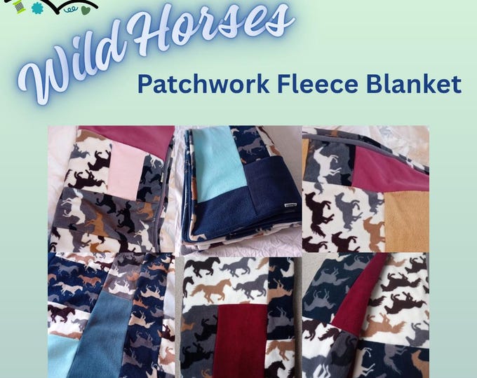 Blanket Wild Horses Patchwork Fleece Eco
