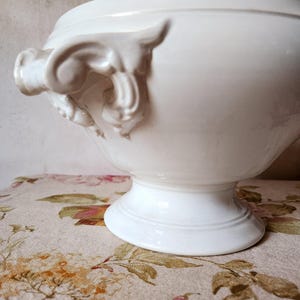 Antique French 19th Century Sarreguemines Ironstone Tureen Bowl: French Farmhouse Decor - No Lid