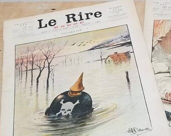 Antikes französisches 'Le Rire' Magazin Set: WWI Satirisches Ephemera