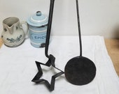 STAR Reserved. SOLD SEPARATELY. Vintage French Cast Iron Rosette Moulds, Star and Small Flat Round Iron. Iron NordicWare. Mid Century