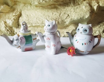 Sold Separately Vintage Novelty Teapots. Lucky Cat Teapot. Owl Teapot. Elephant Teapot. Japanese Ceramic Teapots. Novelty Animal Teaware