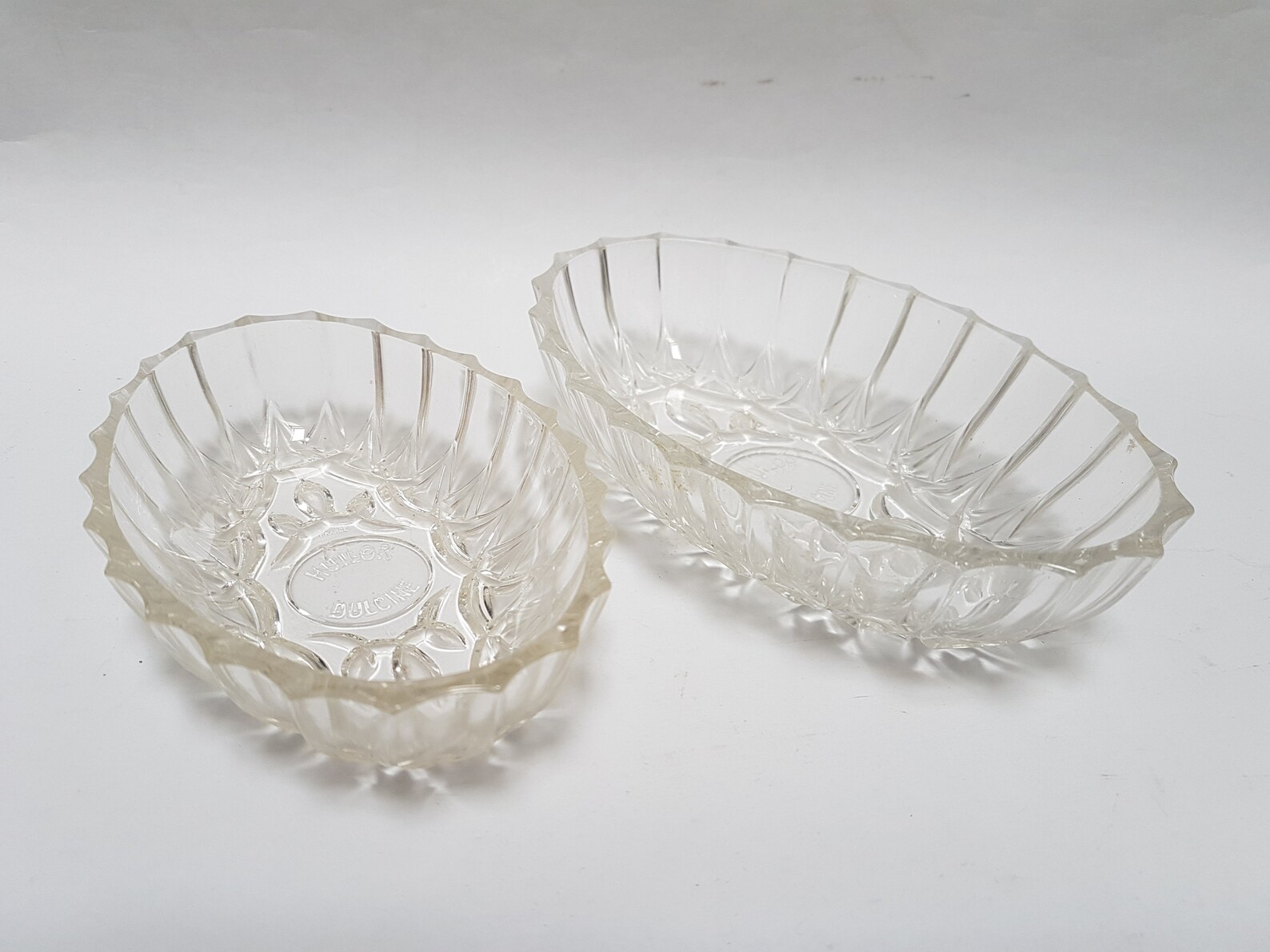 5 Coupelles Verre Huilor Dulcine Blanches – Vintage, Made In France