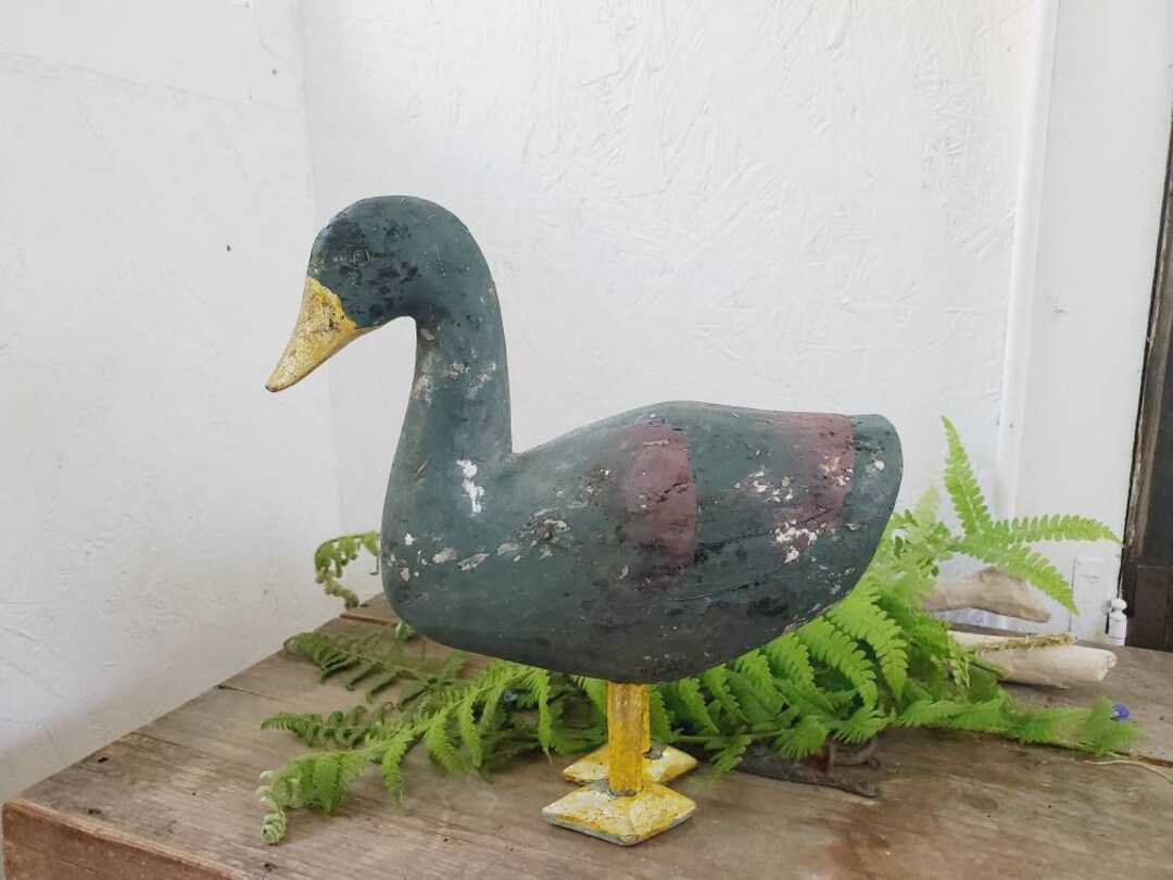 Vintage Rustic Wooden Duck Decoy: Folk Art Garden Decor - Etsy