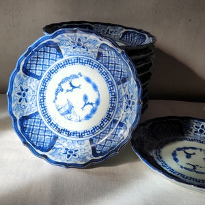 SOLD SEPARATELY Vintage Japanese Porcelain Small Plates Arita Ware Hand Painted Cobalt Blue