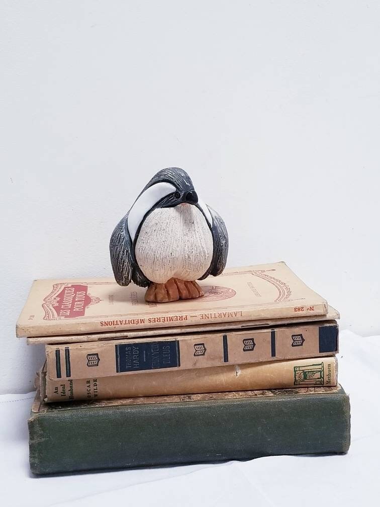 statue de Figurine Pingouin en Céramique Vintage Fabriquée Uruguay