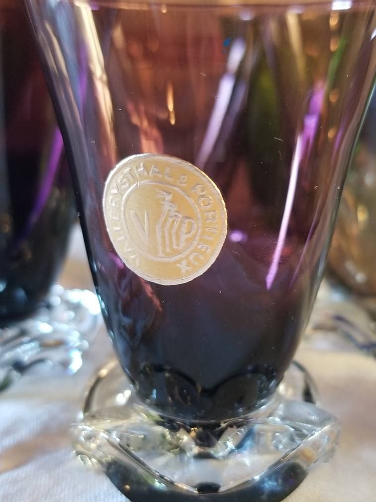 Vintage French Liqueur Glasses: Vallerysthal Portieux Ruffle