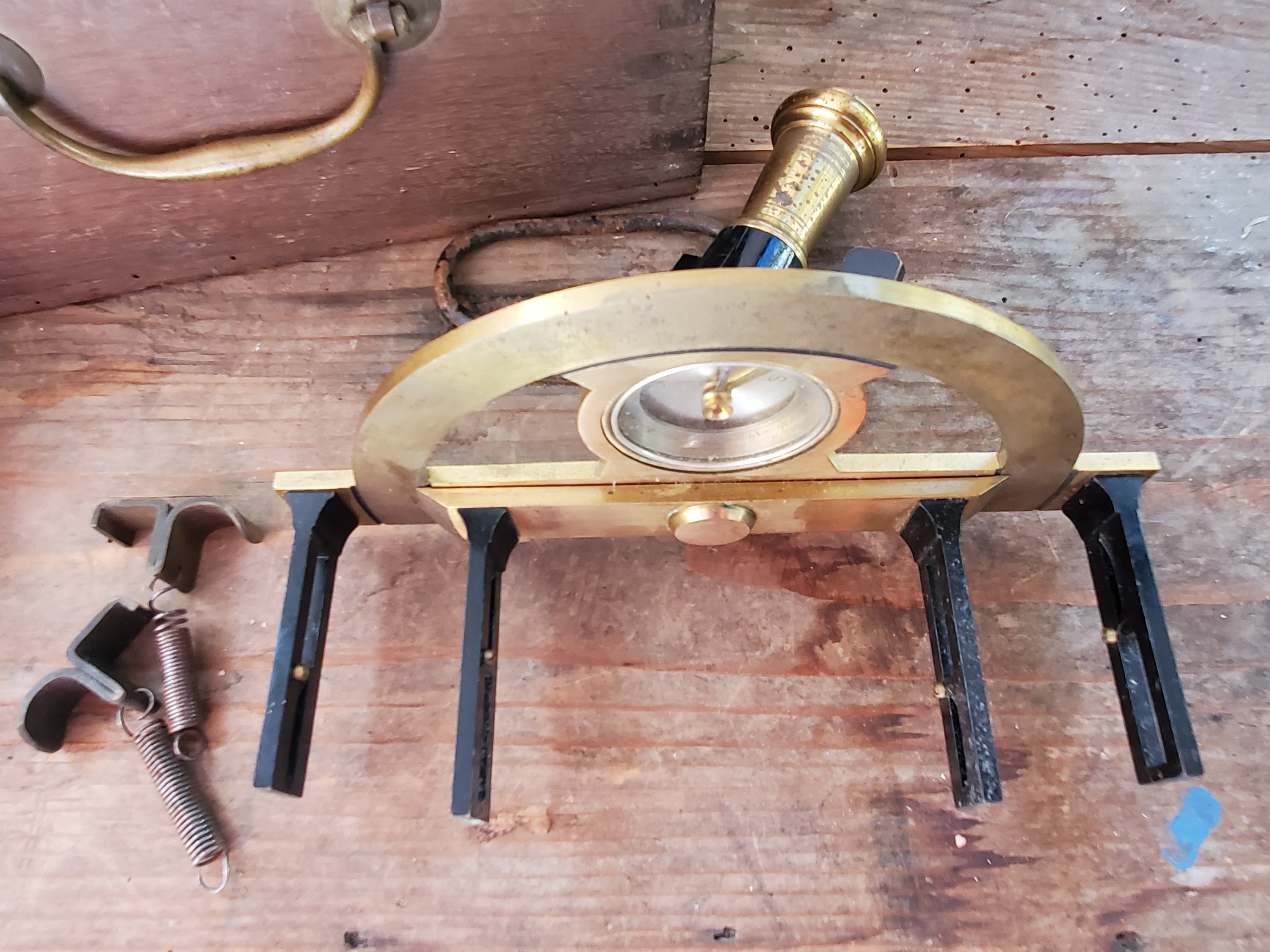 Antique 19th Century Graphometer Brass Surveyors Instrument in Original ...