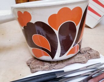 Ensemble à Fondue Le Creuset Motif Paon – Fonte – Fabriqué En France – Complet TBE