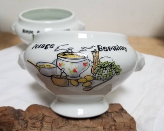 ヴィンテージ フランス製 ピリヴィユ磁器 ライオンヘッド スープボウル