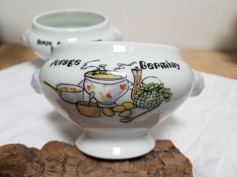 ヴィンテージ フランス製 ピリヴィユ磁器 ライオンヘッド スープボウル