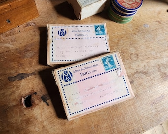 Antique French Medical Notepads Box: 1920s Pharmaceutical Advertising