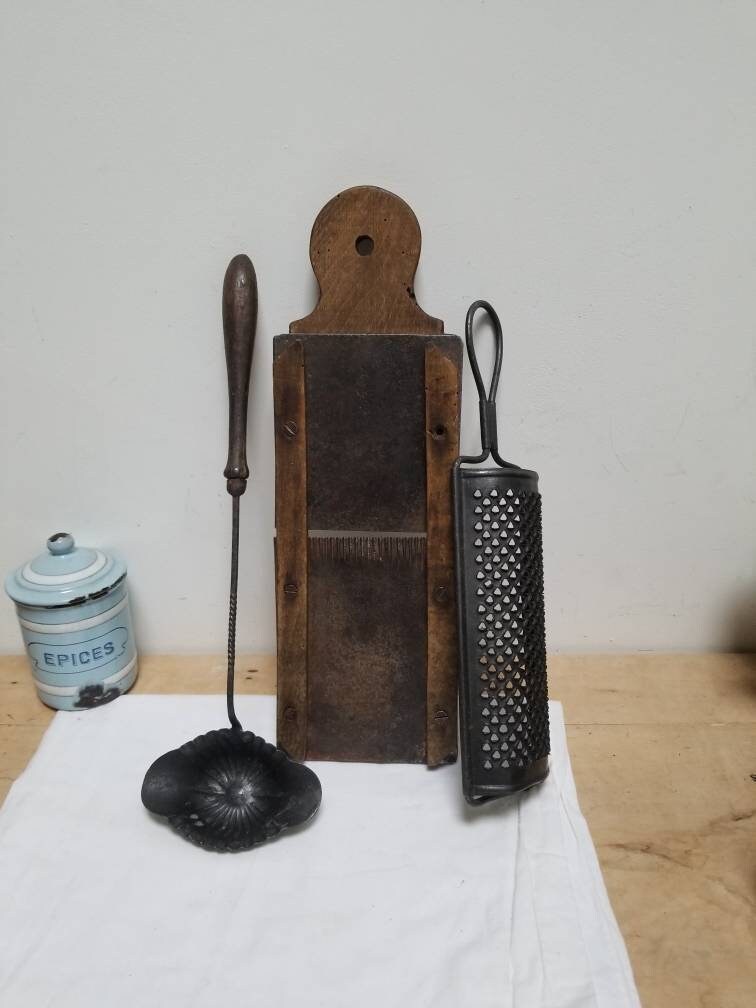 French Antique Kitchen Set of Items Including Wood Mandolin | Etsy