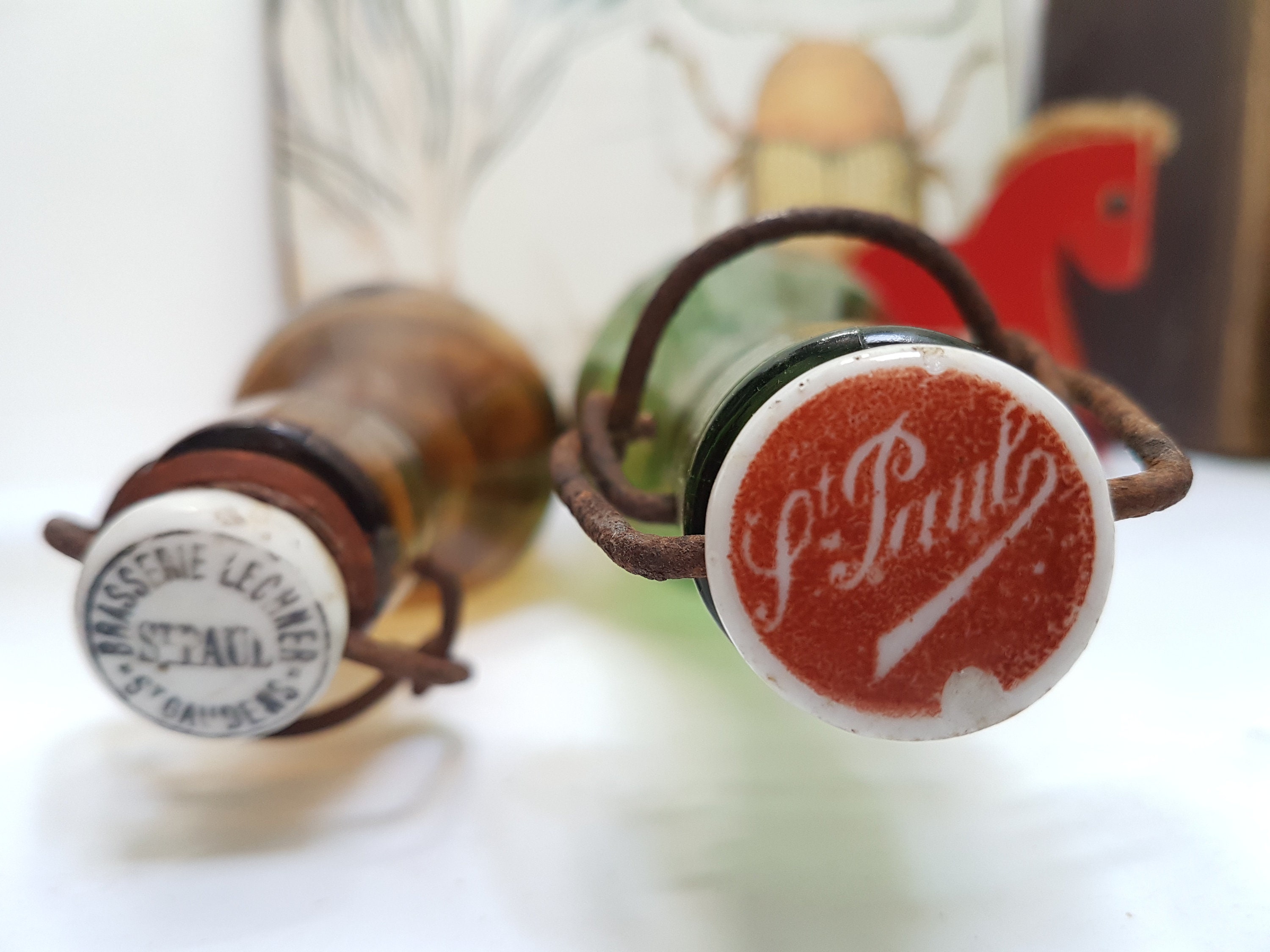 Bouteille de Bière St Paul Des Années 1950 - Bouteille Limonade. Français Verre Vintage. Bouteilles 