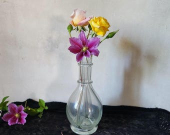 Vintage French Four Chamber Decanter Liqueur Bottle Hand Blown Glass