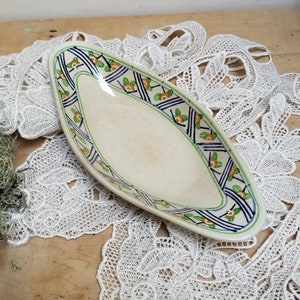 Antique French Faience Ravier: Digoin Sarreguemines Riviera Serving Plate