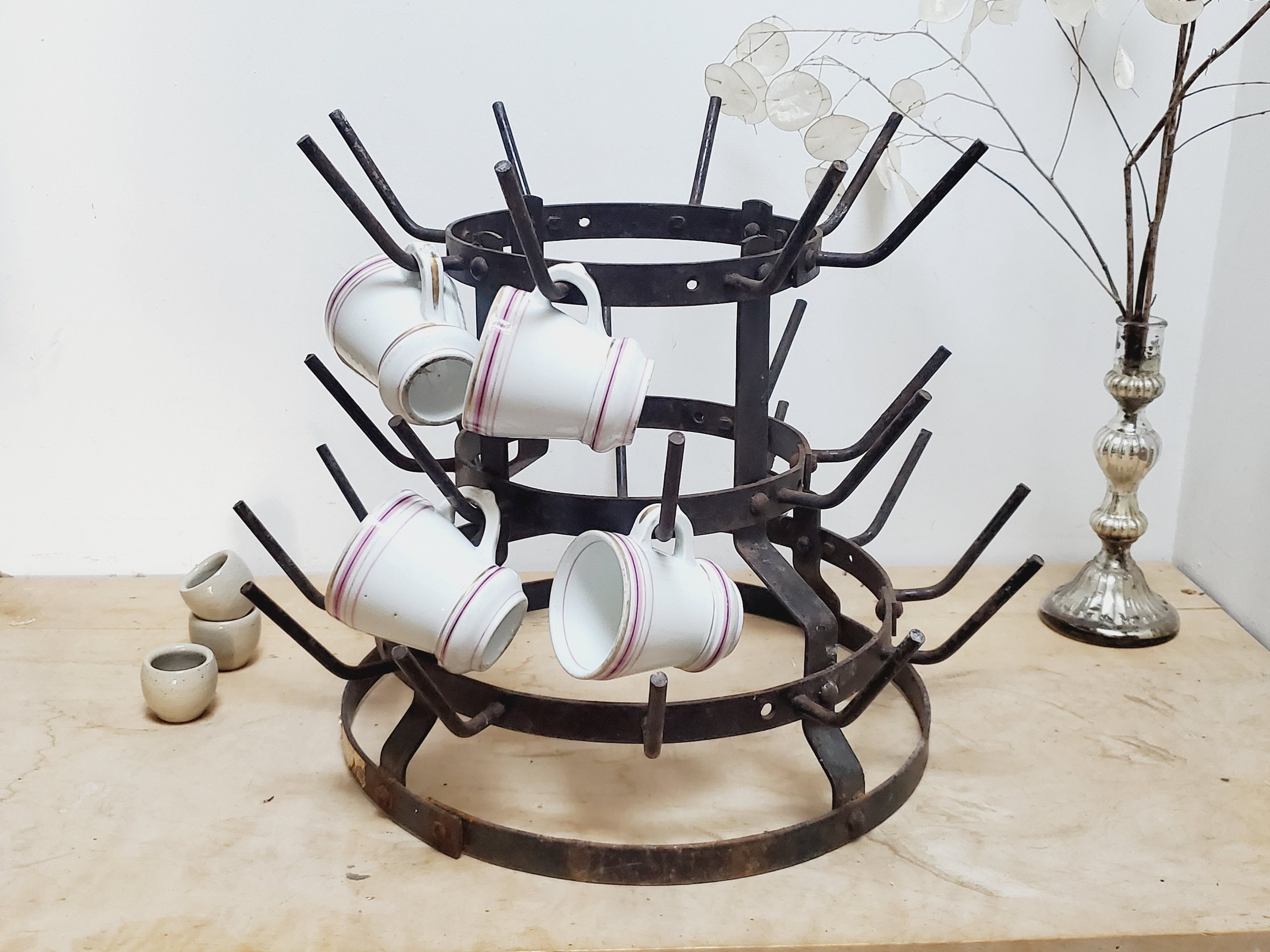 Antique french bottle drying rack hotsell