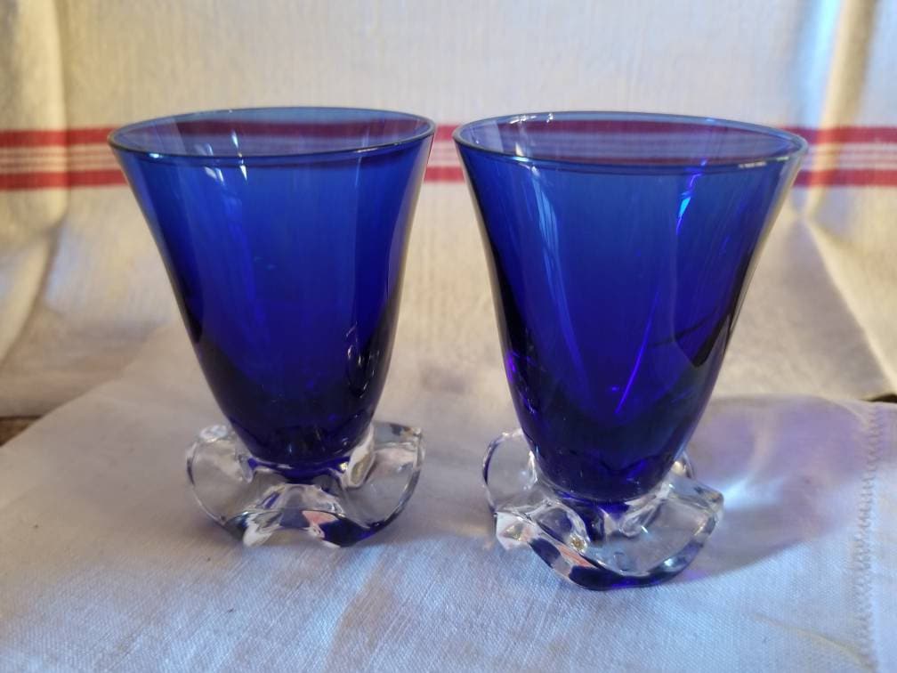 Vintage French Liqueur Glasses: Vallerysthal Portieux Ruffle