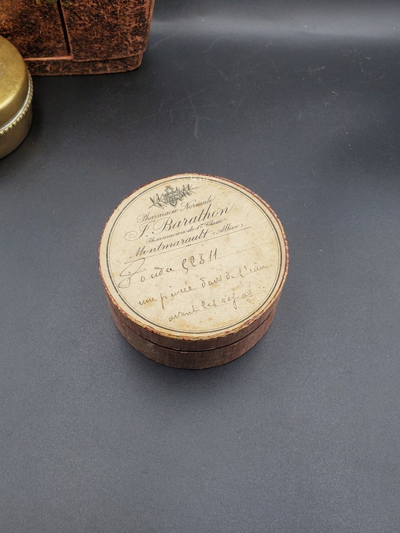 Antique French Card Powder Box From J Barathon Pharmacy in