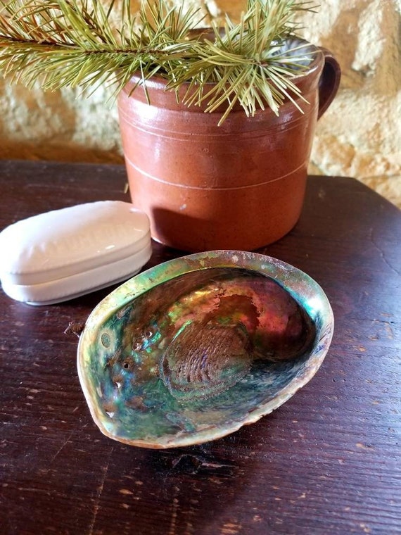 Old Vintage Abalone Shell Dish. Abalone Ring Dish. Se… Gem